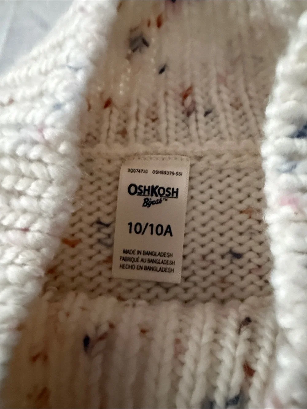 OshKosh B'gosh Cream Speckled Mock Neck Sweater